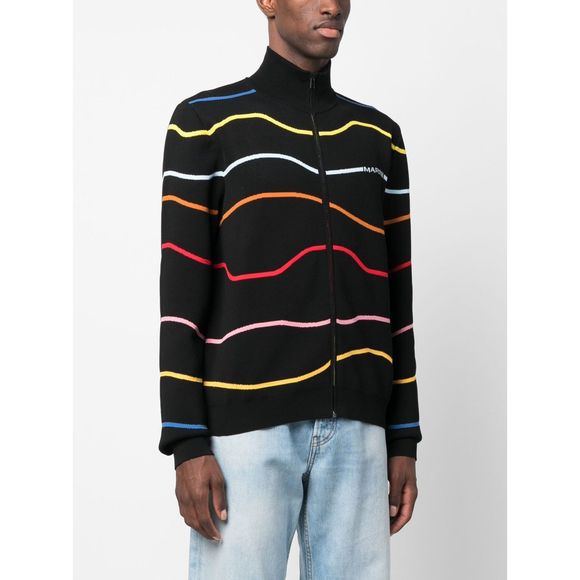 $1,100 MARNI Intarsia Logo Virgin Wool Sweater Men's 52 Multicolor